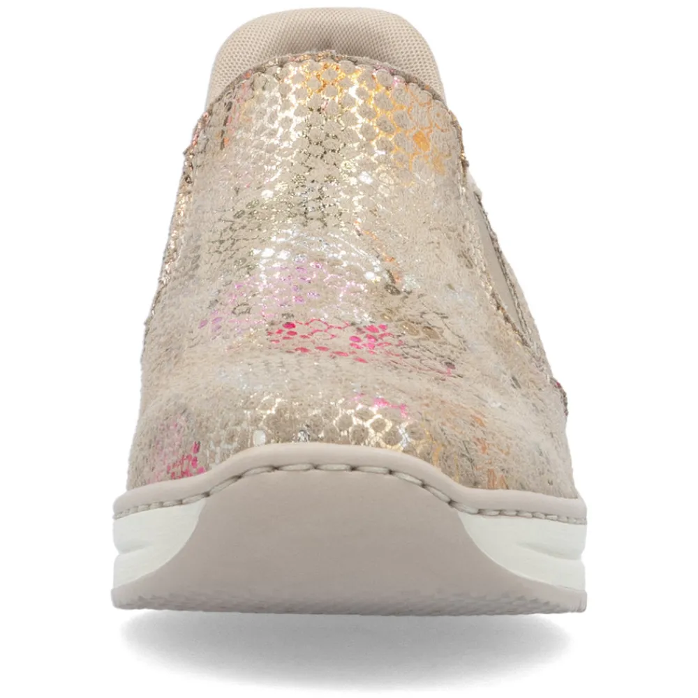 Cinders Shoe Heaven Wedge*Rieker Classic Summer Wedge Loafer Multi