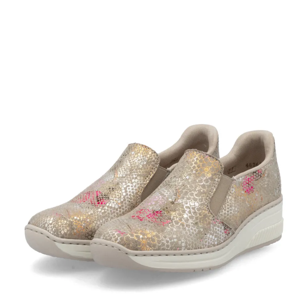 Cinders Shoe Heaven Wedge*Rieker Classic Summer Wedge Loafer Multi