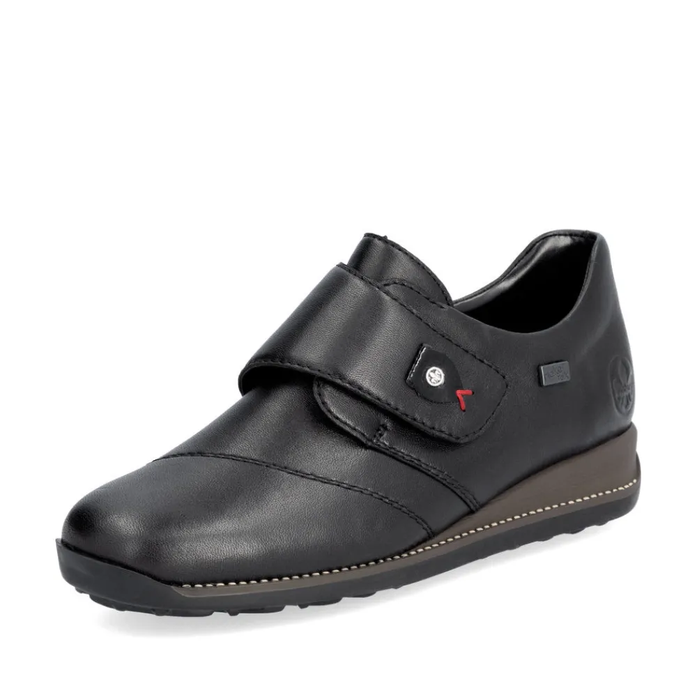 Cinders Shoe Heaven Wedge*Rieker Classic Velcro Shoe Black