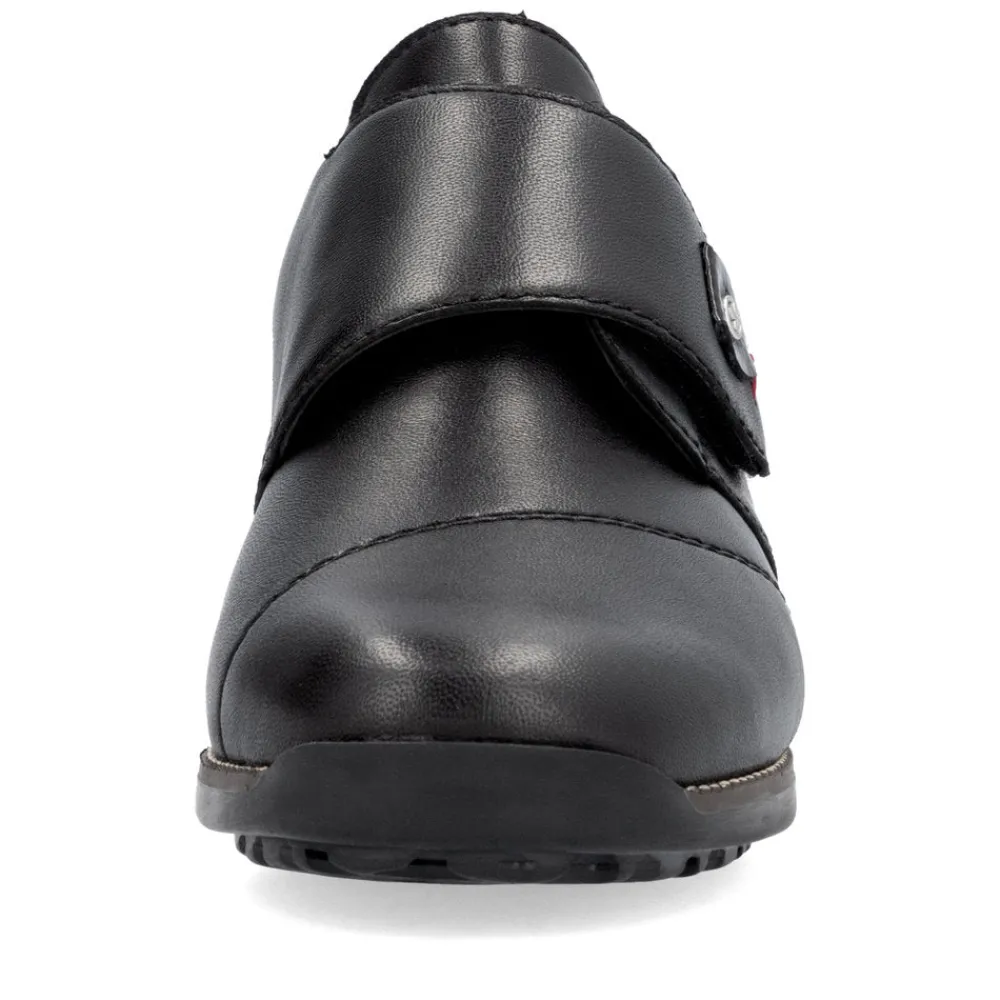 Cinders Shoe Heaven Wedge*Rieker Classic Velcro Shoe Black