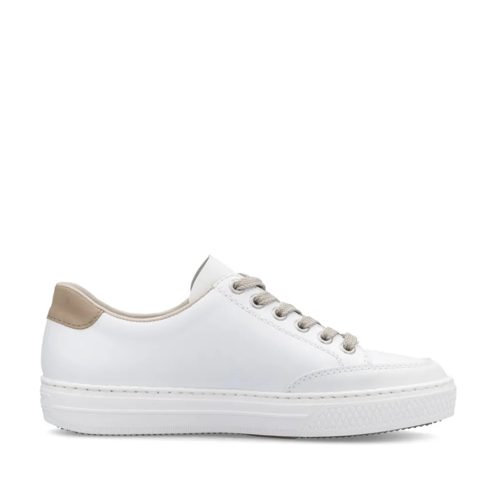 Cinders Shoe Heaven Trainers*Rieker Classic Zip Trainer White/Nude