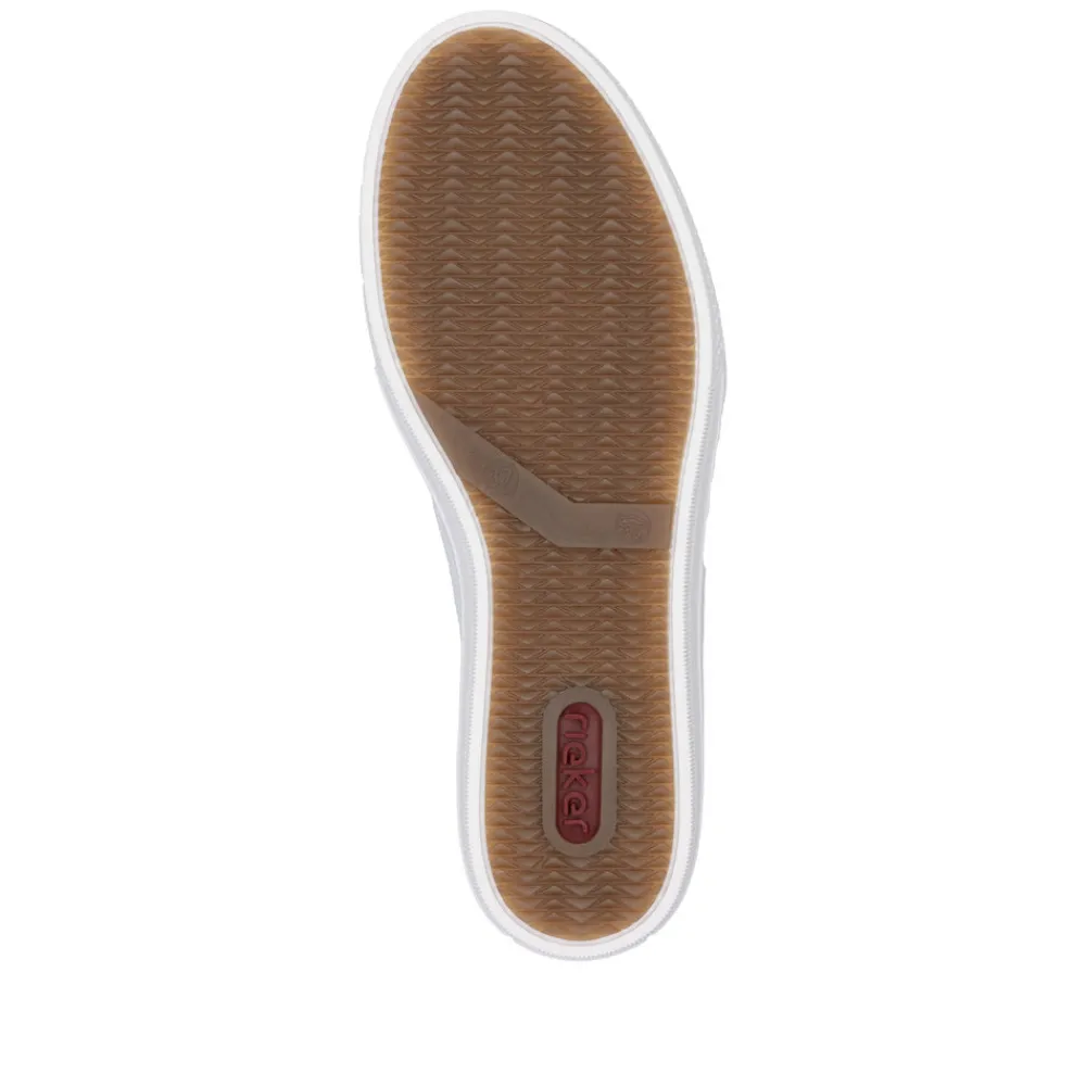 Cinders Shoe Heaven Trainers*Rieker Classic Zip Trainer White/Nude