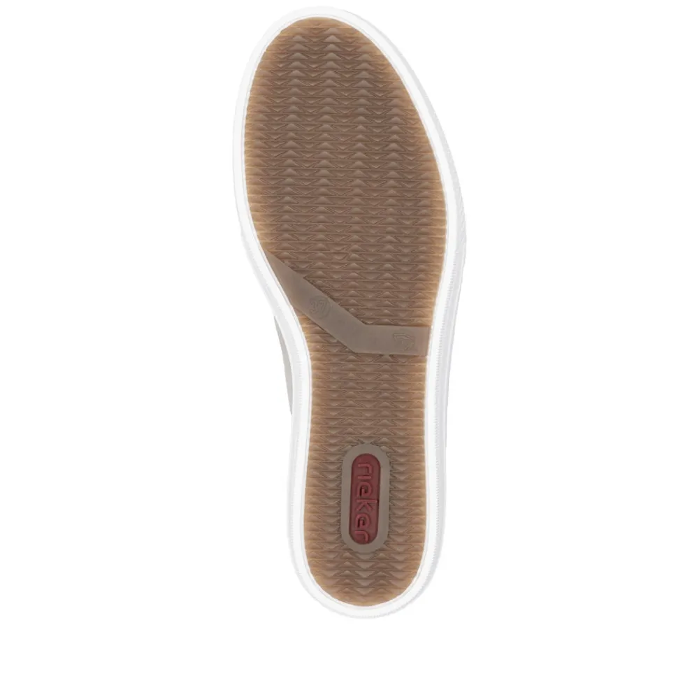 Cinders Shoe Heaven Trainers*Rieker Classic Zip Trainer Nude/ Light Gold