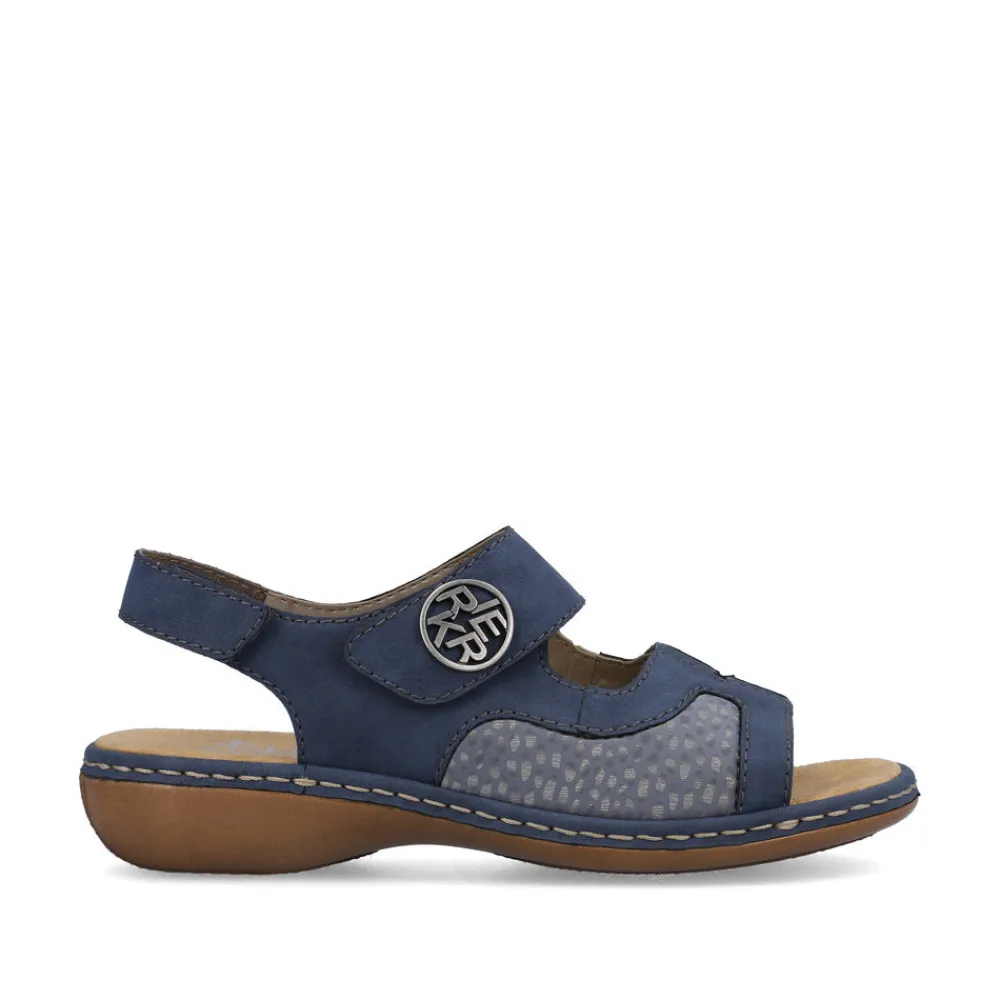 Cinders Shoe Heaven Wedge Sandals*Rieker Comfort Velcro Sandal Jeans Blue
