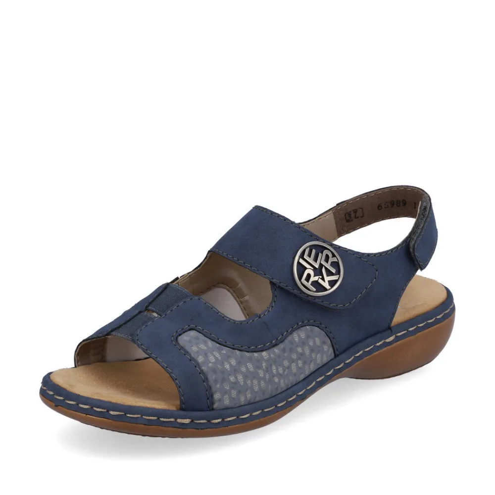 Cinders Shoe Heaven Wedge Sandals*Rieker Comfort Velcro Sandal Jeans Blue