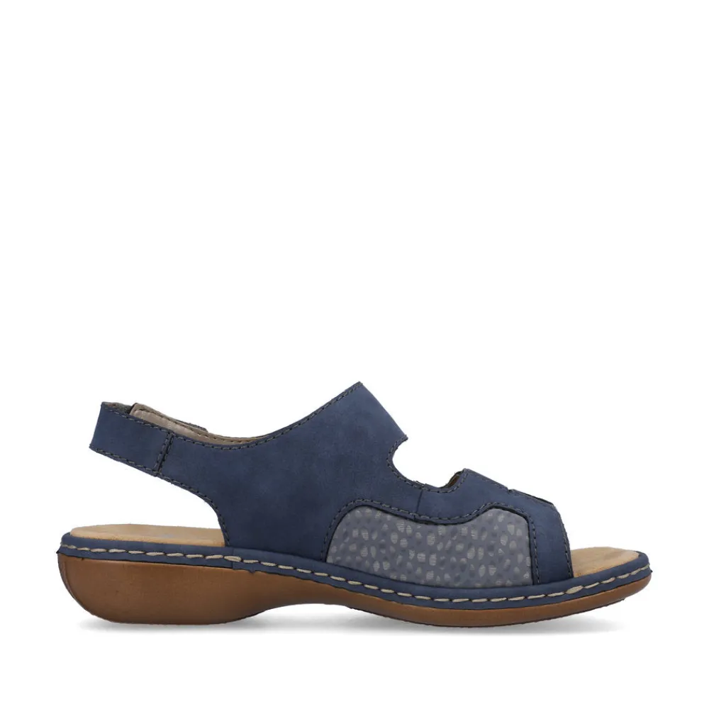 Cinders Shoe Heaven Wedge Sandals*Rieker Comfort Velcro Sandal Jeans Blue