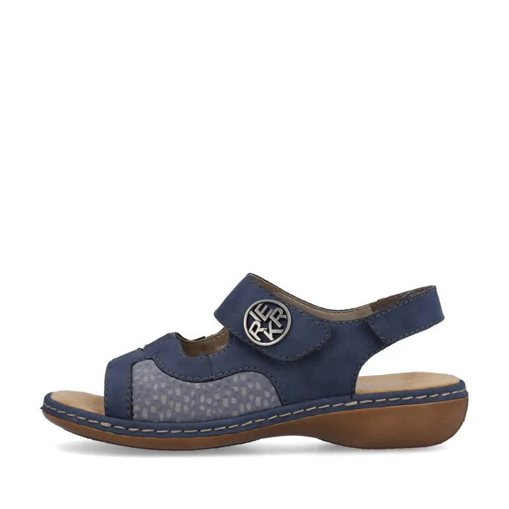 Cinders Shoe Heaven Wedge Sandals*Rieker Comfort Velcro Sandal Jeans Blue