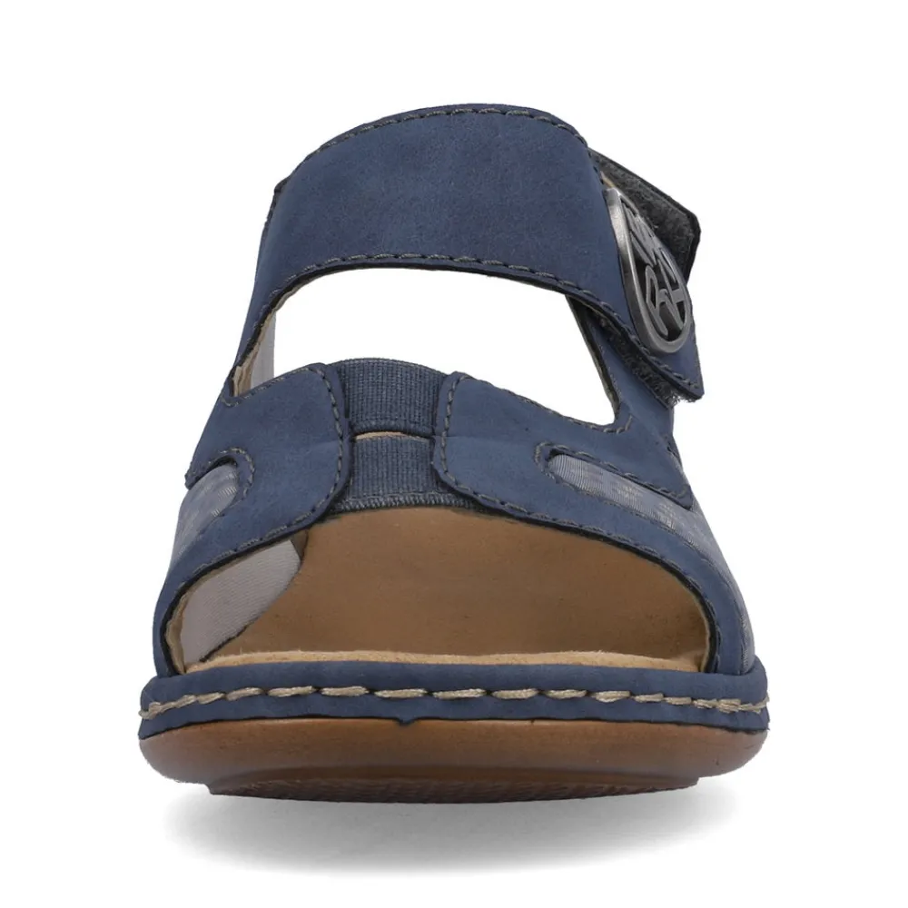 Cinders Shoe Heaven Wedge Sandals*Rieker Comfort Velcro Sandal Jeans Blue