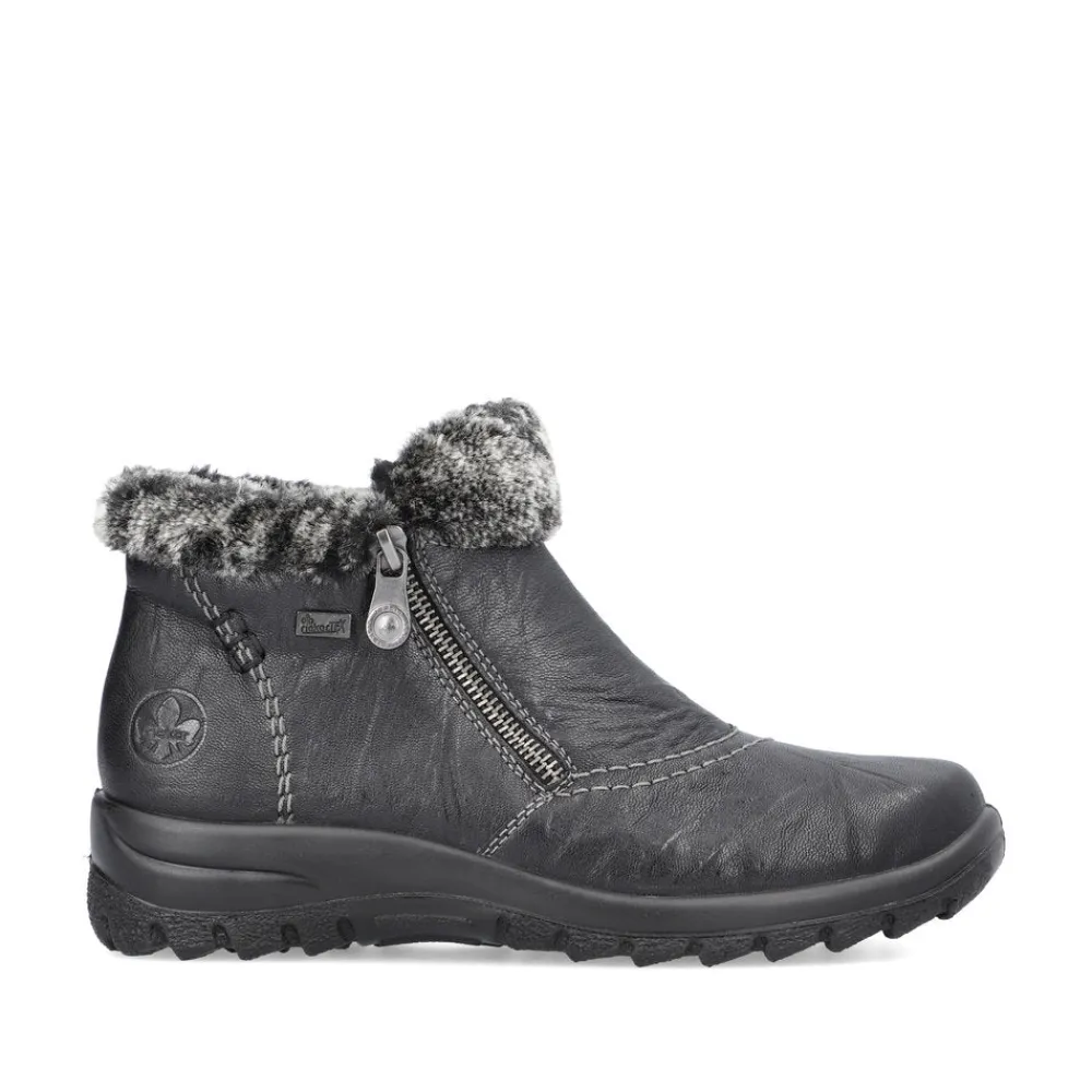 Cinders Shoe Heaven Casual Ankle | Ankle*Rieker Cosy Winter Double Zip Ankle Boot Black