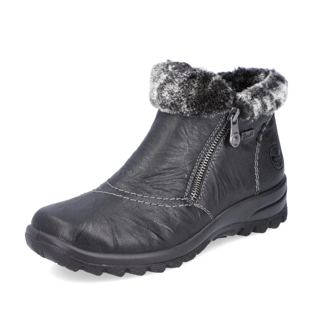 Cinders Shoe Heaven Casual Ankle | Ankle*Rieker Cosy Winter Double Zip Ankle Boot Black