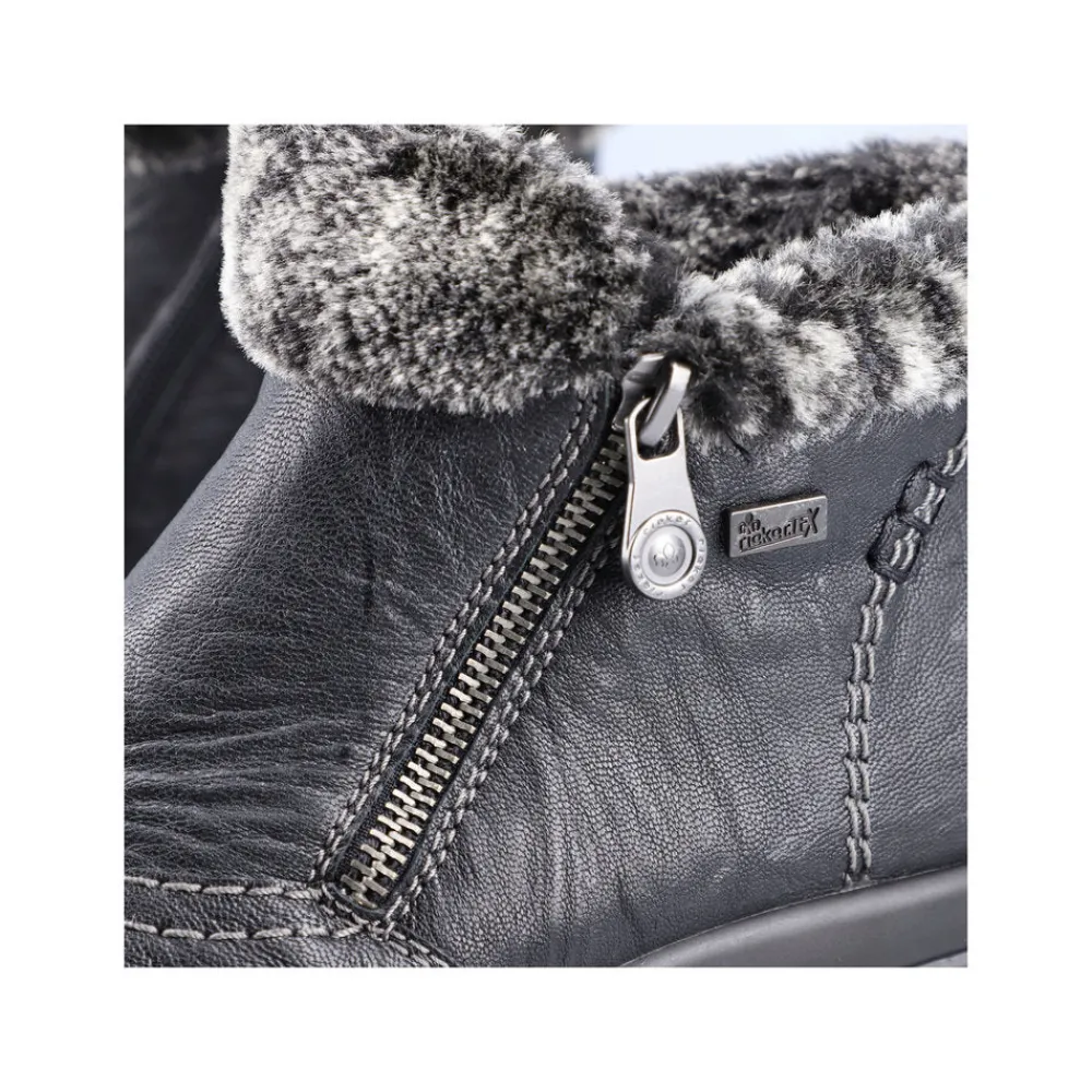 Cinders Shoe Heaven Casual Ankle | Ankle*Rieker Cosy Winter Double Zip Ankle Boot Black