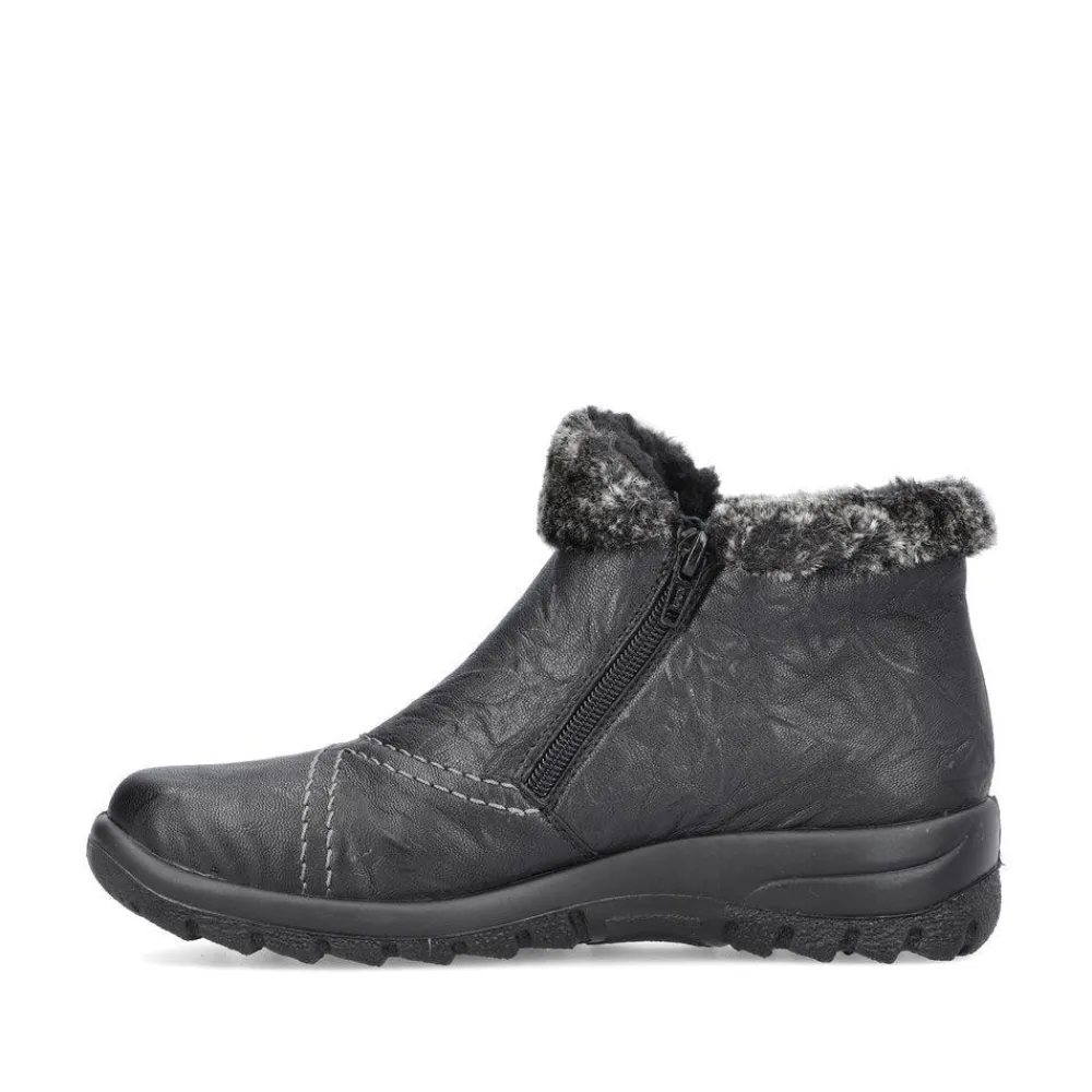 Cinders Shoe Heaven Casual Ankle | Ankle*Rieker Cosy Winter Double Zip Ankle Boot Black
