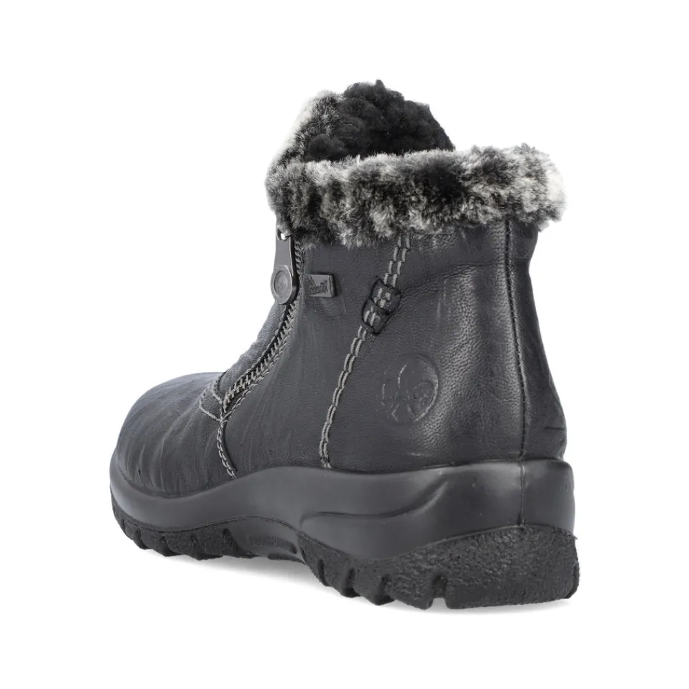 Cinders Shoe Heaven Casual Ankle | Ankle*Rieker Cosy Winter Double Zip Ankle Boot Black