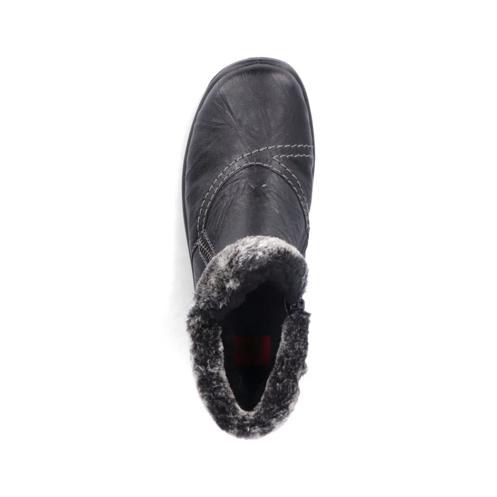 Cinders Shoe Heaven Casual Ankle | Ankle*Rieker Cosy Winter Double Zip Ankle Boot Black