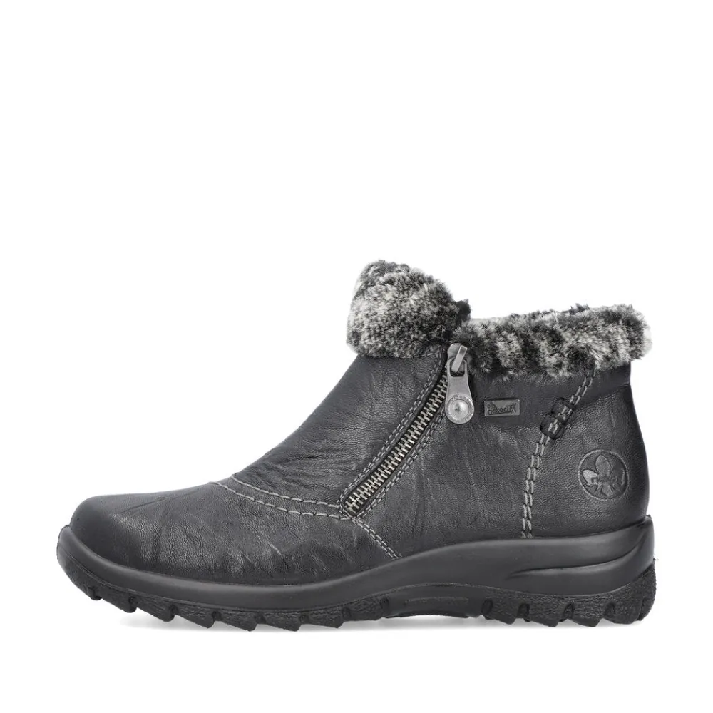 Cinders Shoe Heaven Casual Ankle | Ankle*Rieker Cosy Winter Double Zip Ankle Boot Black
