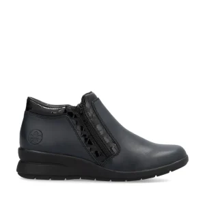 Cinders Shoe Heaven Casual Ankle | Ankle*Rieker Double Zip Ankle Boot Navy Black