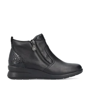 Cinders Shoe Heaven Casual Ankle | Ankle*Rieker Double Zip Boot Black Granite