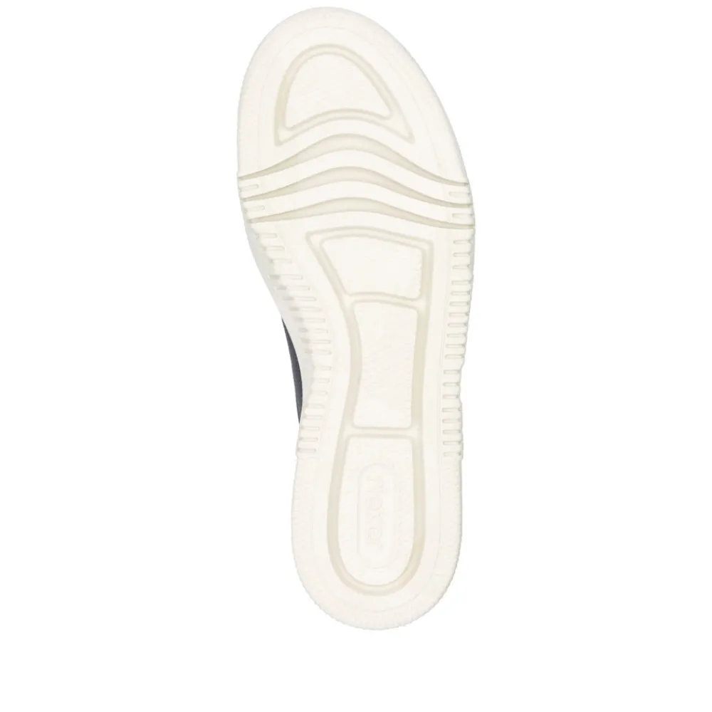 Cinders Shoe Heaven Trainers*Rieker Flatform Zip Trainer Black/Beige
