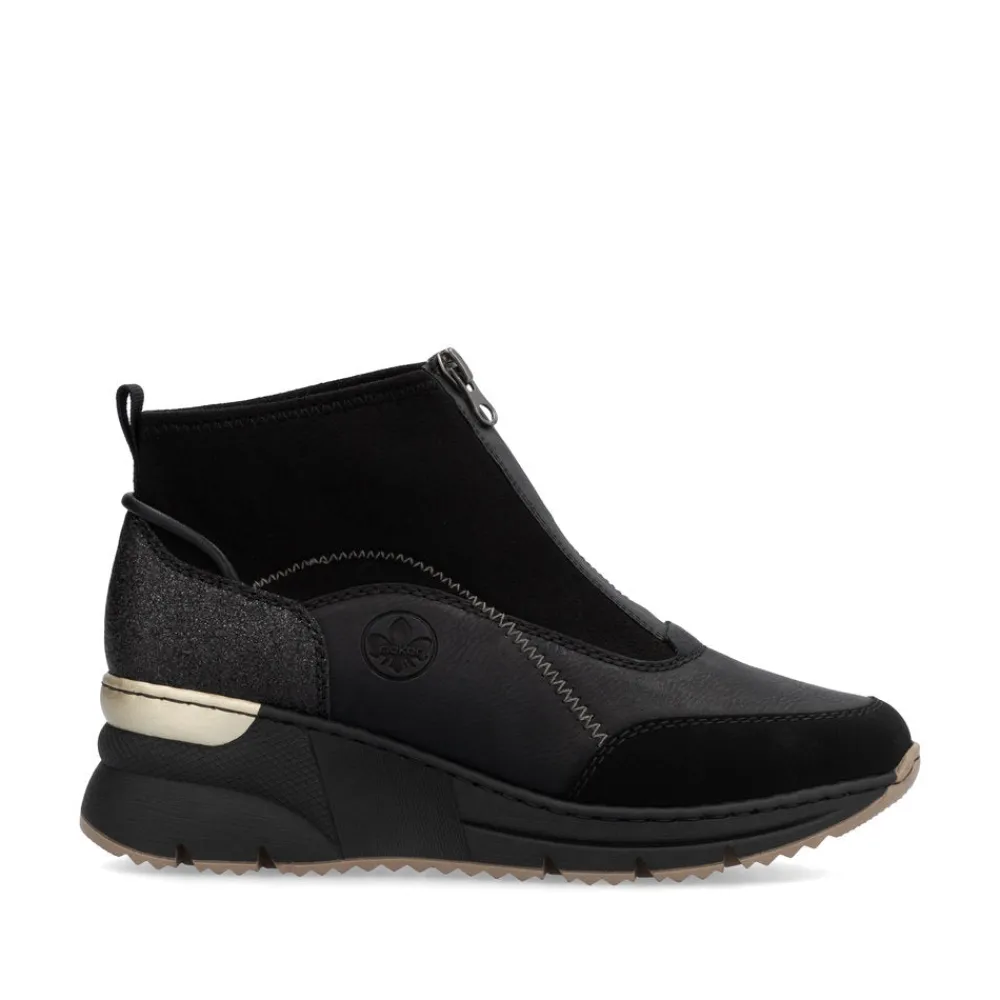 Cinders Shoe Heaven Casual Ankle | Ankle*Rieker Front Zipper Ankle Boot Black Morokko