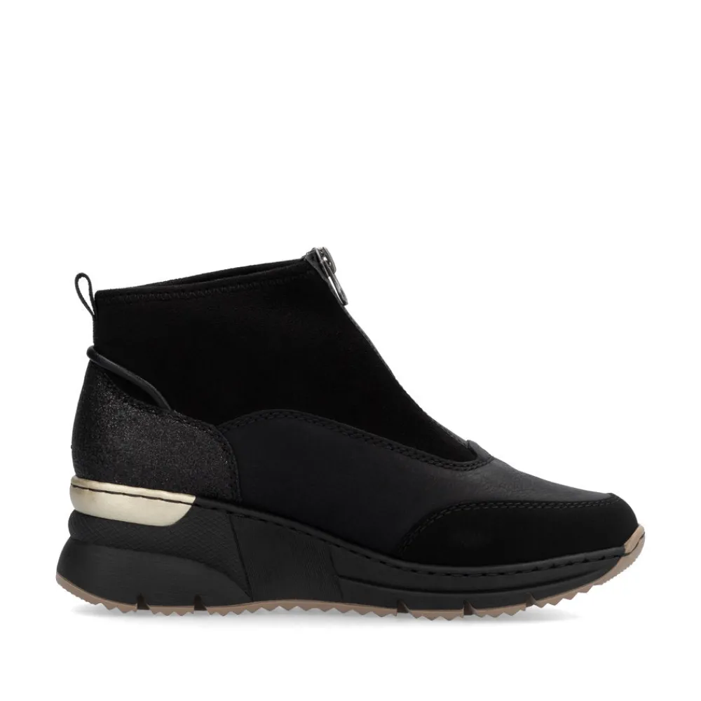 Cinders Shoe Heaven Casual Ankle | Ankle*Rieker Front Zipper Ankle Boot Black Morokko