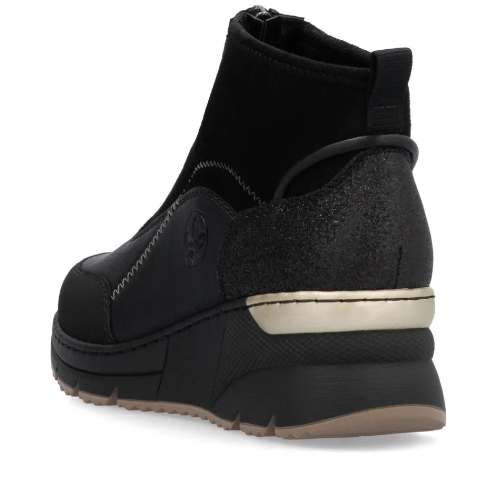Cinders Shoe Heaven Casual Ankle | Ankle*Rieker Front Zipper Ankle Boot Black Morokko