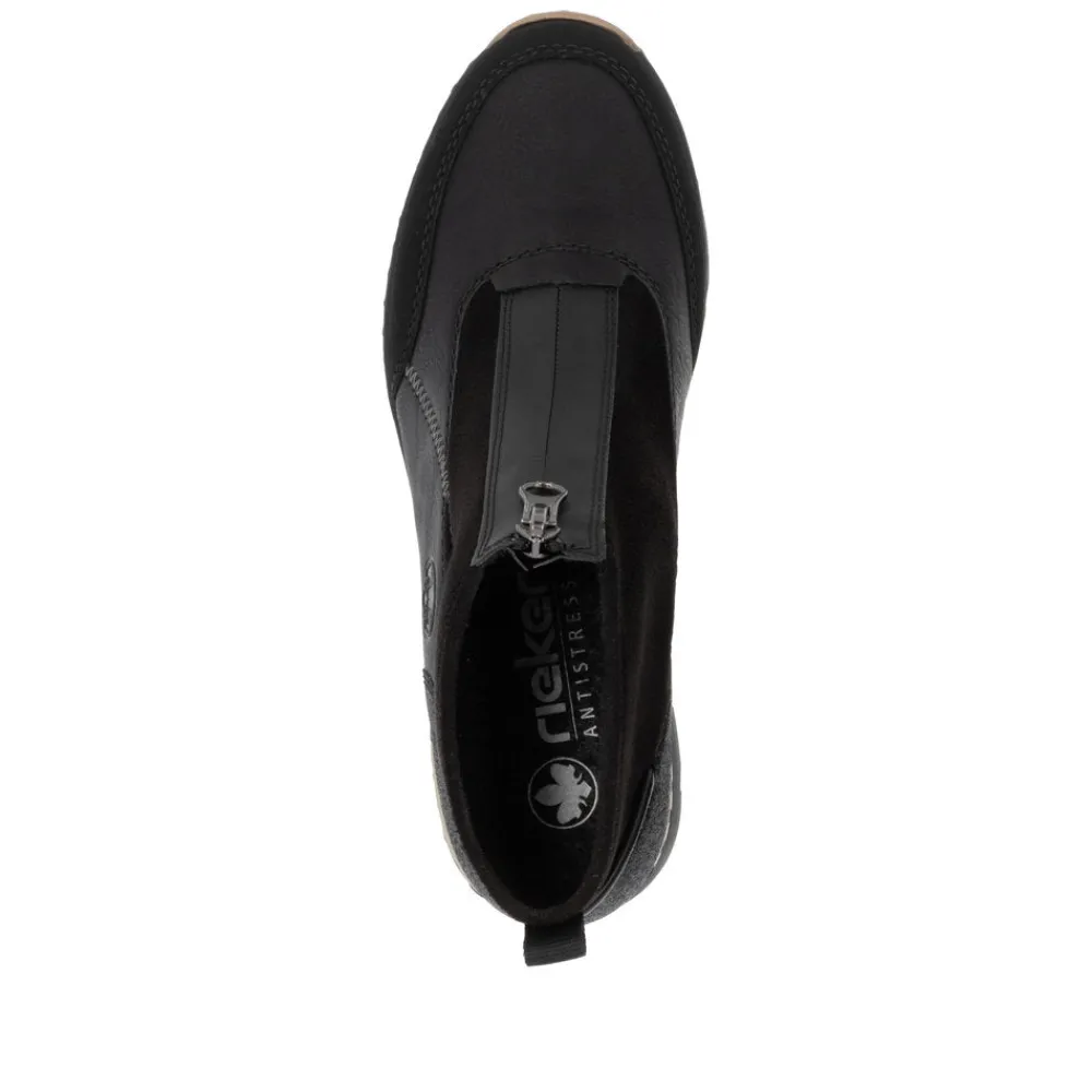 Cinders Shoe Heaven Casual Ankle | Ankle*Rieker Front Zipper Ankle Boot Black Morokko