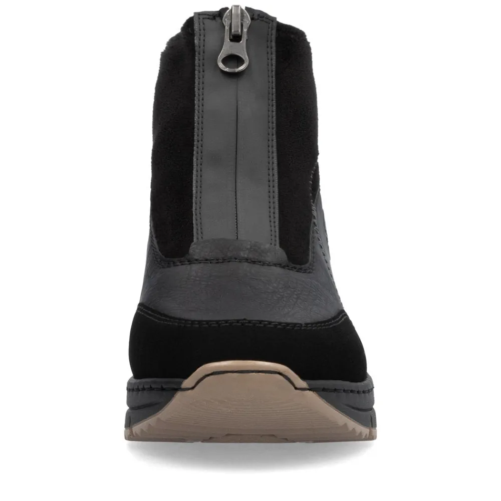 Cinders Shoe Heaven Casual Ankle | Ankle*Rieker Front Zipper Ankle Boot Black Morokko