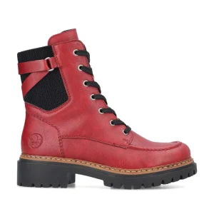Cinders Shoe Heaven Casual Ankle | Ankle*Rieker Laced Ankle Boot Dark Cherry Red