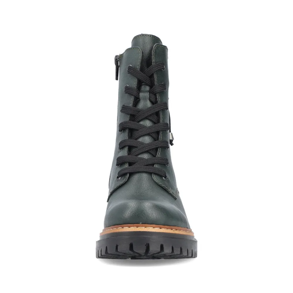 Cinders Shoe Heaven Casual Ankle | Ankle*Rieker Laced Ankle Boot Dark Green Weave