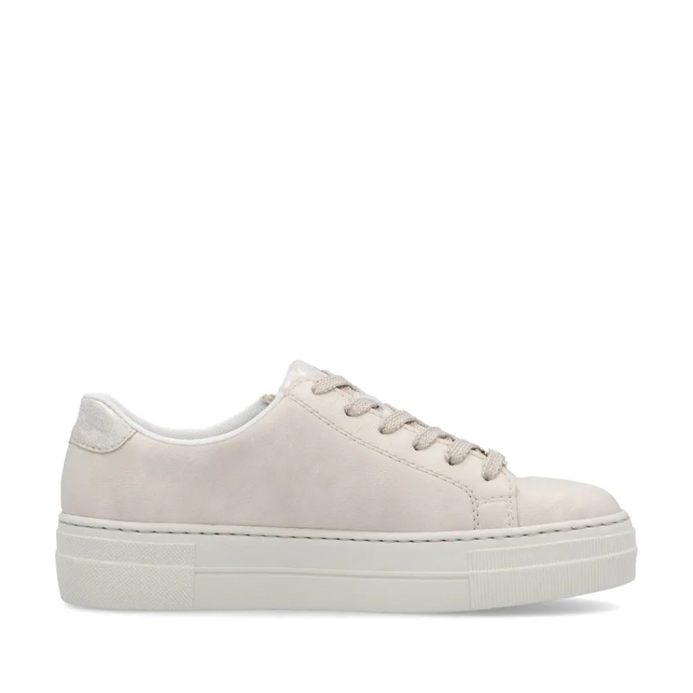 Cinders Shoe Heaven Trainers*RIeker Low Flatform Trainer Ivory Beige