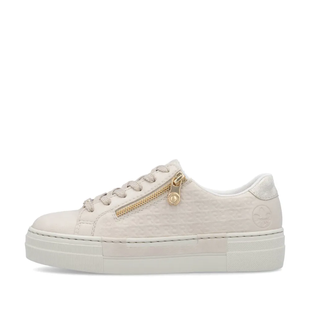 Cinders Shoe Heaven Trainers*RIeker Low Flatform Trainer Ivory Beige