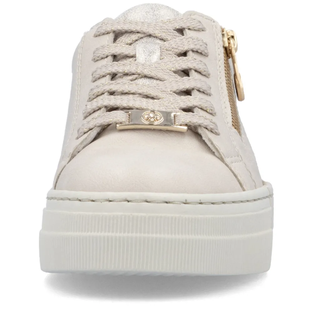 Cinders Shoe Heaven Trainers*RIeker Low Flatform Trainer Ivory Beige