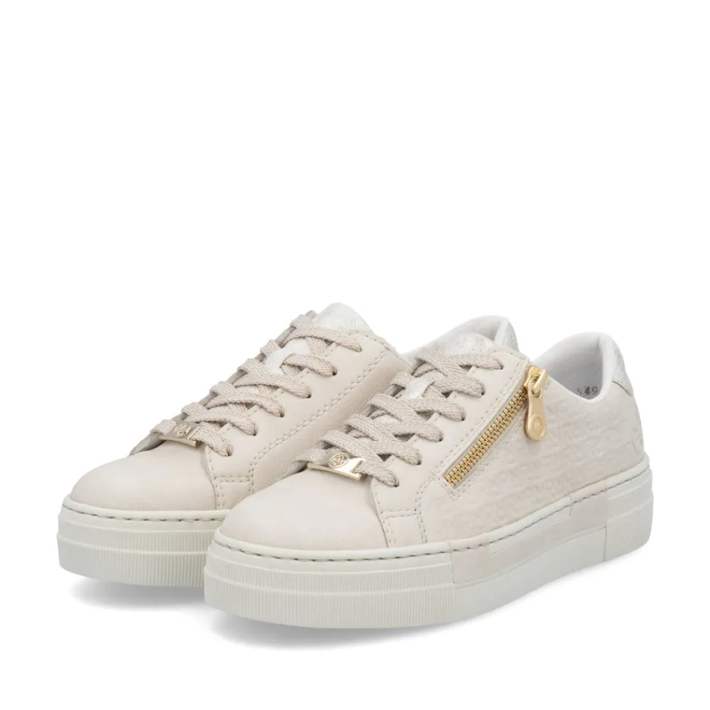 Cinders Shoe Heaven Trainers*RIeker Low Flatform Trainer Ivory Beige