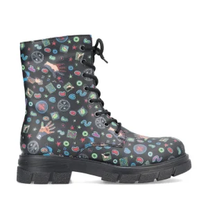 Cinders Shoe Heaven Casual Ankle | Ankle*Rieker Military Style Boot Black Multi