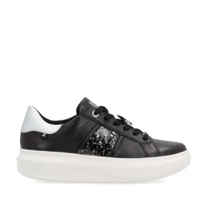 Cinders Shoe Heaven Trainers*Rieker R-Evolution Flatfom Trainer Black Glitter
