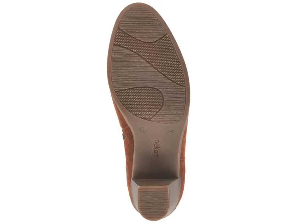 Cinders Shoe Heaven Ankle*Rieker Slouch Boot with Heel Tan