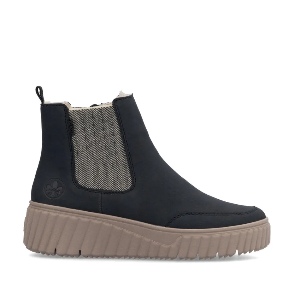 Cinders Shoe Heaven Casual Ankle | Ankle*Rieker Wedge Chelsea Ankle Boot Navy