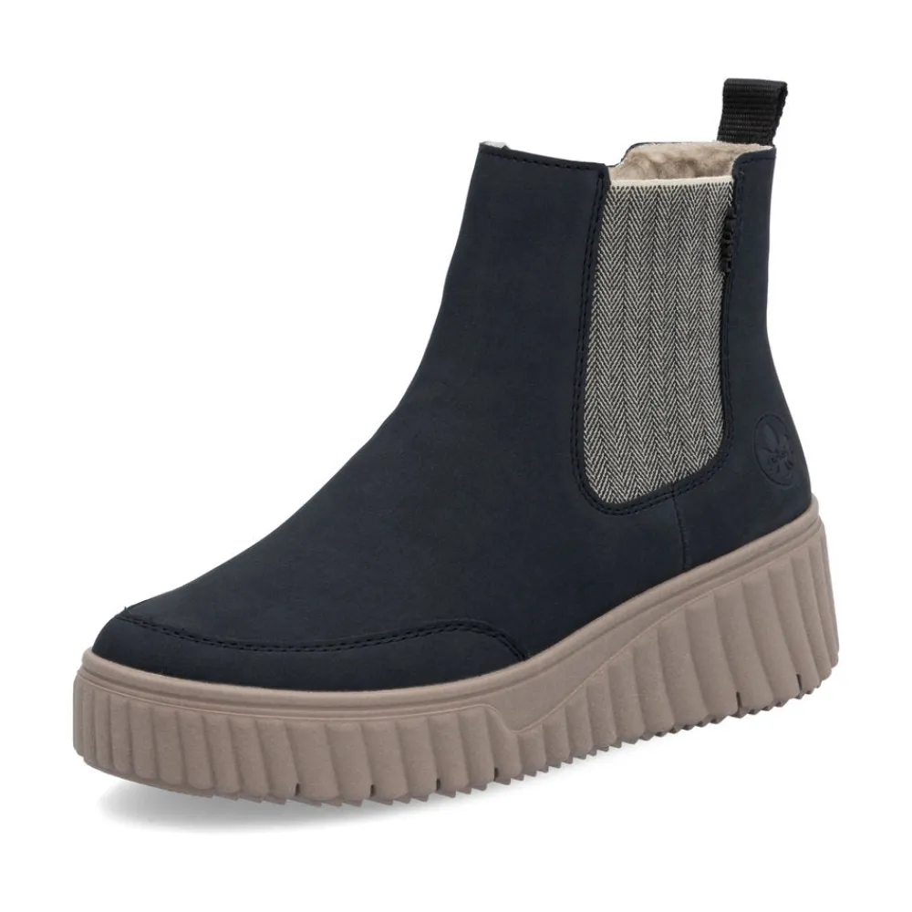 Cinders Shoe Heaven Casual Ankle | Ankle*Rieker Wedge Chelsea Ankle Boot Navy