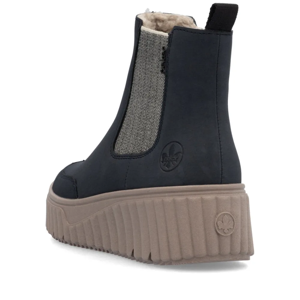 Cinders Shoe Heaven Casual Ankle | Ankle*Rieker Wedge Chelsea Ankle Boot Navy