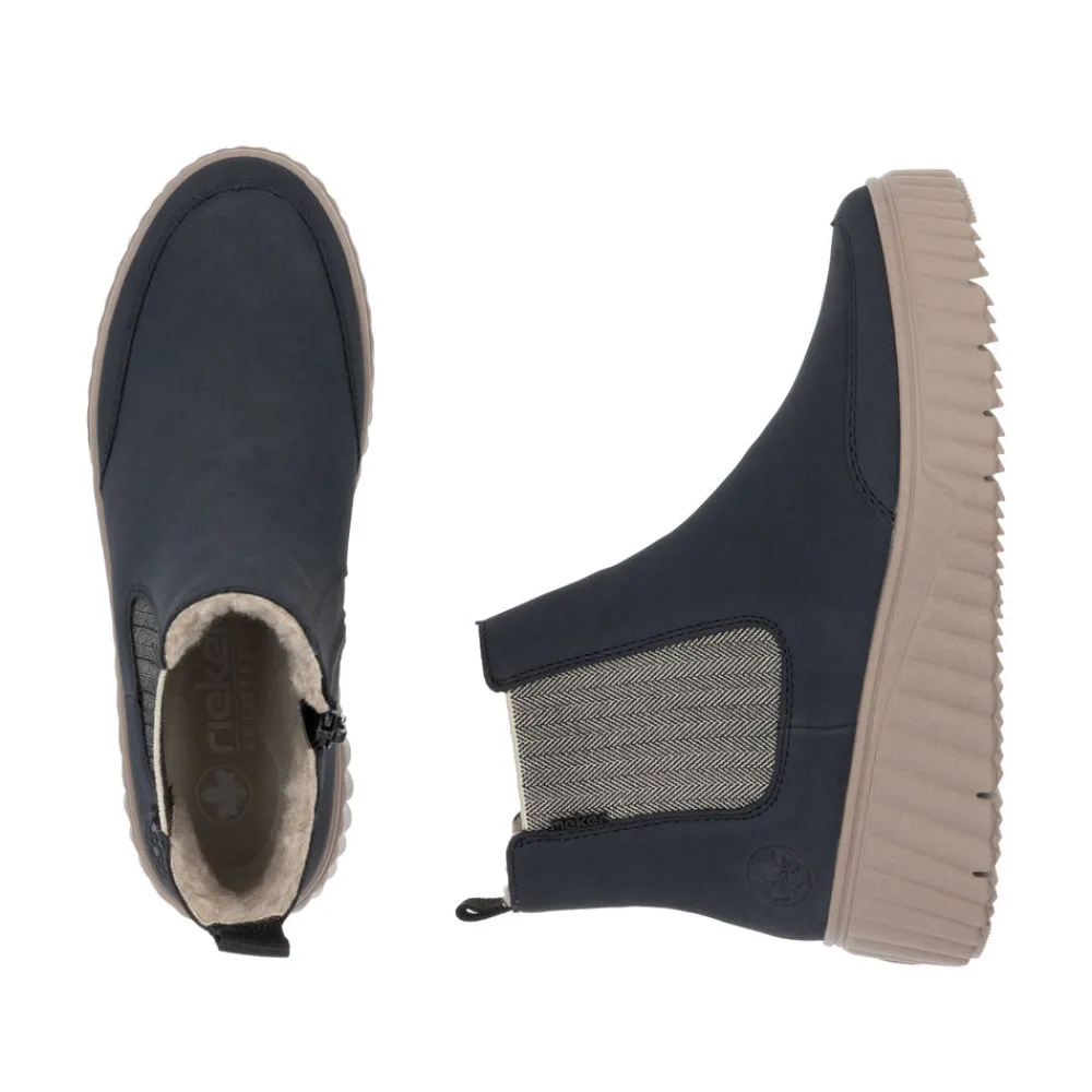 Cinders Shoe Heaven Casual Ankle | Ankle*Rieker Wedge Chelsea Ankle Boot Navy