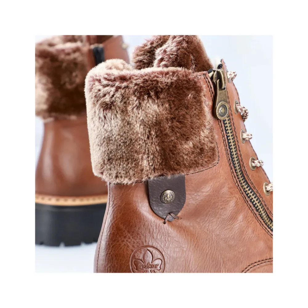 Cinders Shoe Heaven Ankle*Rieker Winter Boots with Cuff Tan
