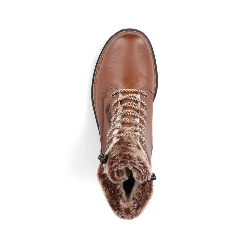 Cinders Shoe Heaven Ankle*Rieker Winter Boots with Cuff Tan