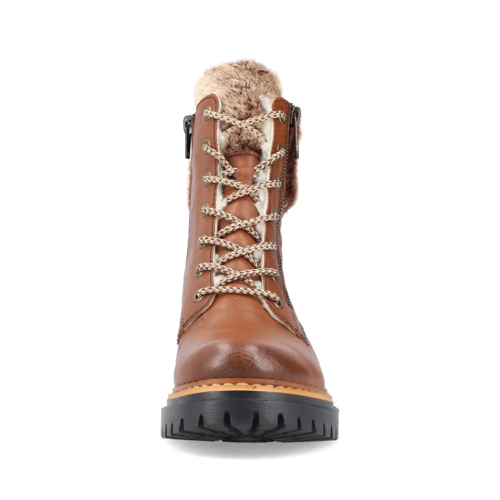 Cinders Shoe Heaven Ankle*Rieker Winter Boots with Cuff Tan