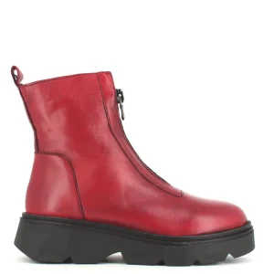Cinders Shoe Heaven Casual Ankle | Ankle*Rizzoli Military Front Zipper Boot Red