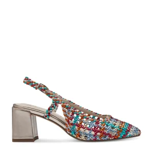 Cinders Shoe Heaven Occasion Shoes*Tamaris Block Heel Multi Coloured Slingback