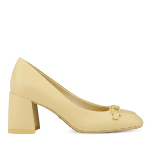 Cinders Shoe Heaven Occasion Shoes*Tamaris Classic Block Heel Shoe Yellow