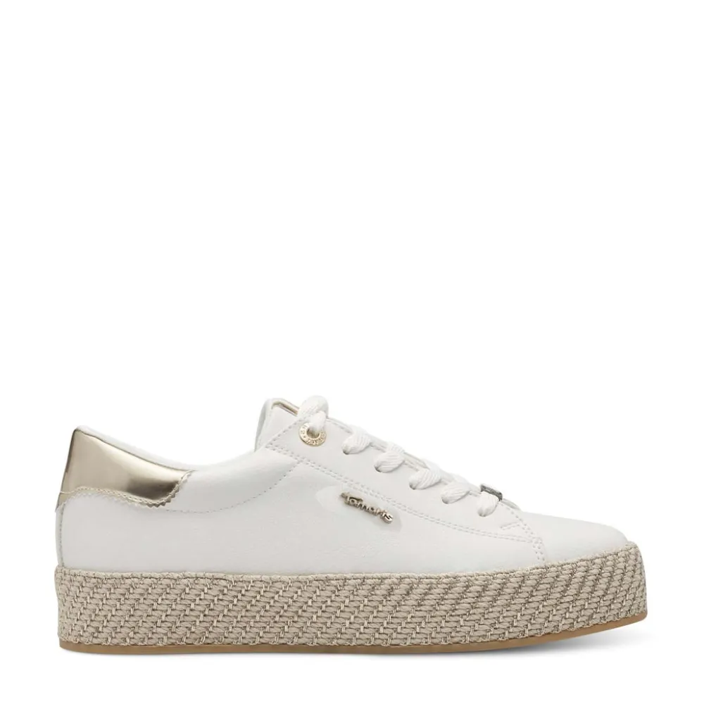 Cinders Shoe Heaven Trainers*Tamaris Classic Trainer White Gold