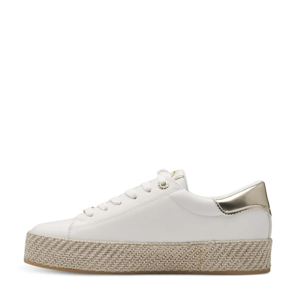 Cinders Shoe Heaven Trainers*Tamaris Classic Trainer White Gold