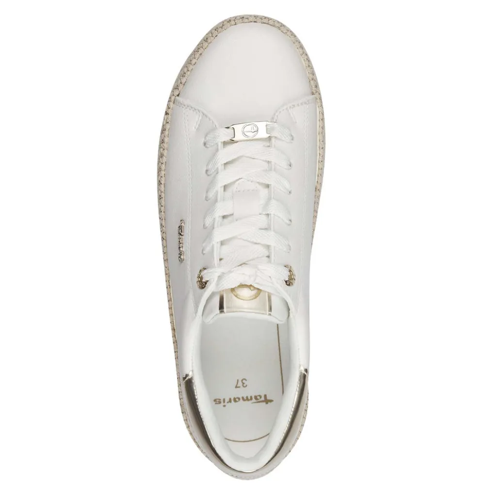 Cinders Shoe Heaven Trainers*Tamaris Classic Trainer White Gold