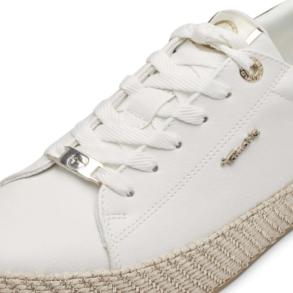 Cinders Shoe Heaven Trainers*Tamaris Classic Trainer White Gold